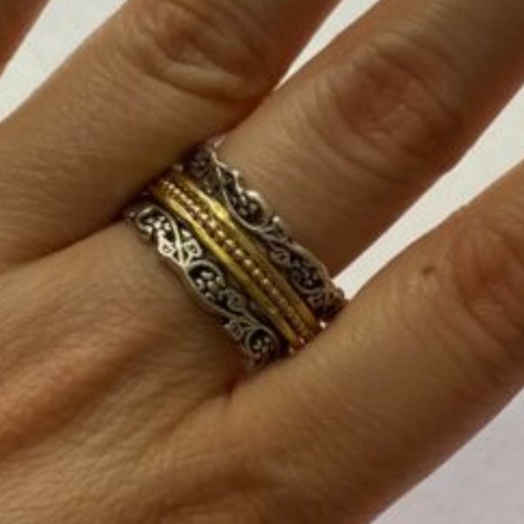 Pz OR PAZ STERLING SILVER 925 BRAIDED SPINNER RING SZ 11 MADE ISRAEL PZ - Picture 1 of 2